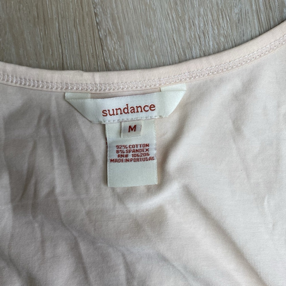Sundance Mini Bodycon Ruched Sleeveless Scoop Neck Dress Size Medium Peach - Picture 2 of 7